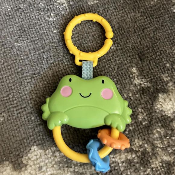 Fisher-Price Red Bird and Frog Rattle Take A Long Toys - Picture 4 of 5